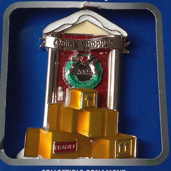 NEW Harvey Lewis Online Shopper 2022 Christmas Ornament Swarovski Crystal NIB - Picture 3 of 6